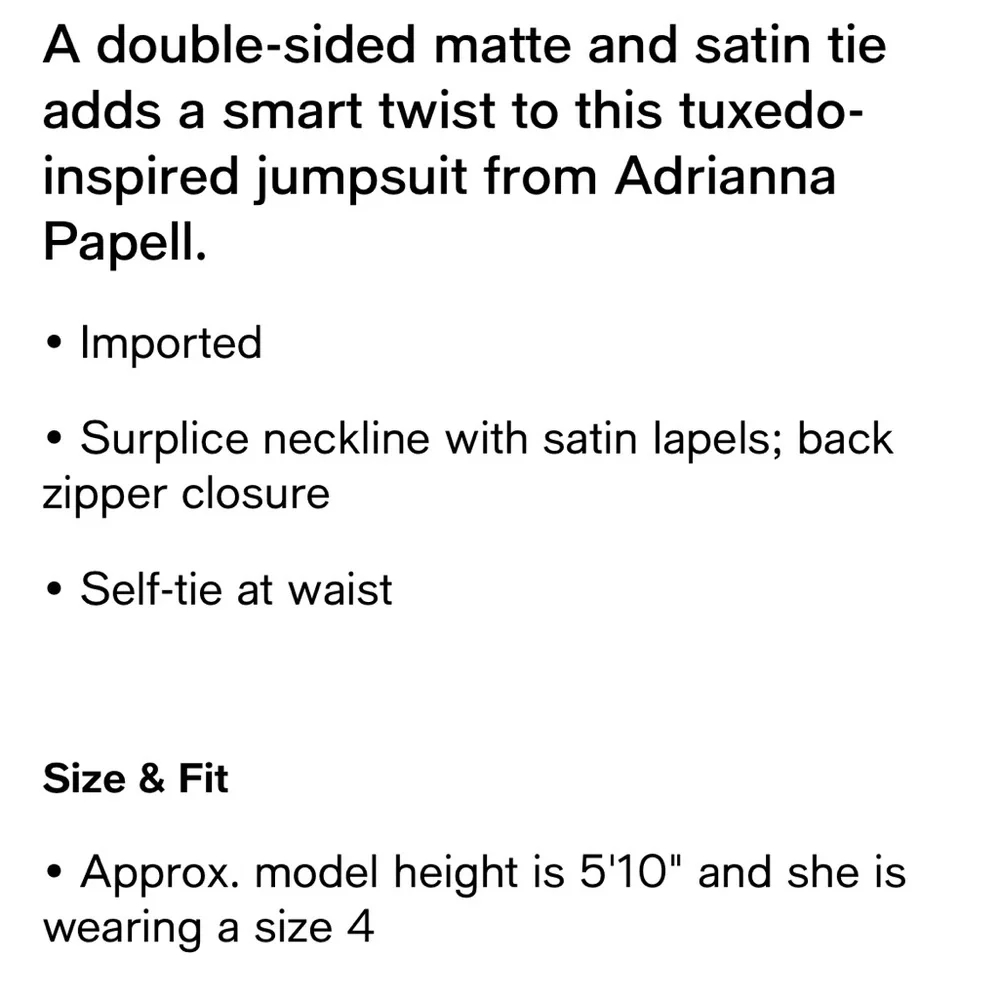 Adrianna Papell Black Tuxedo Jumpsuit - Picture 9 of 9